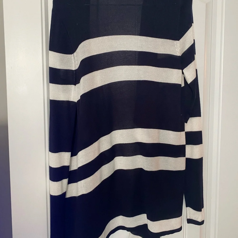 Black and White Striped Women's Sweater - Picture 5 of 6